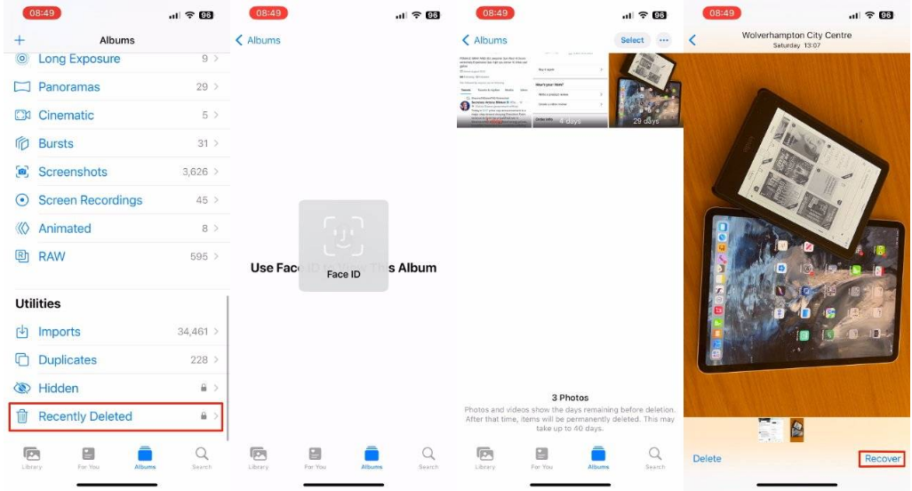城北苹果14维修分享 iPhone14 上恢复已删除的照片 