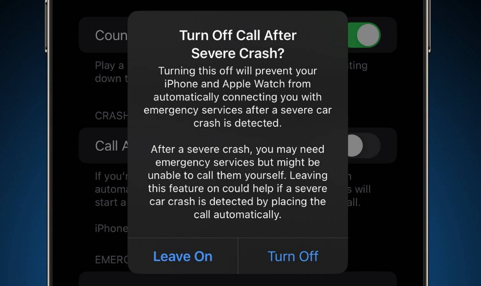 城北苹果14维修分享 iPhone 14 和 Apple Watch 上关闭崩溃检测 